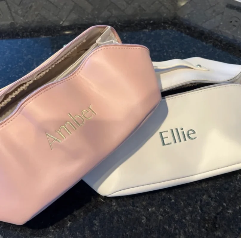 Borsa per il trucco personalizzata-la borsa per il trucco da viaggio ricamata personalizzata è perfetta per spose, feste di matrimonio, regali di compleanno