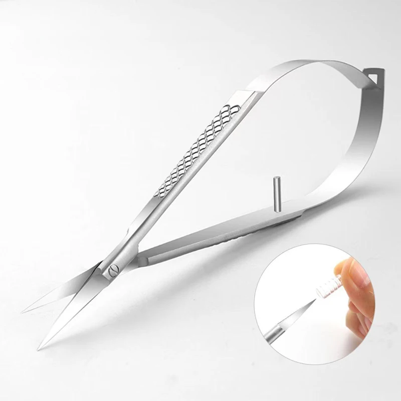 Russian-Style Cuticle Nippers, Curved Cuticle Pliers, Cuticle and Hangnail Trimming, Stainless Steel Professional Manicure Scissors