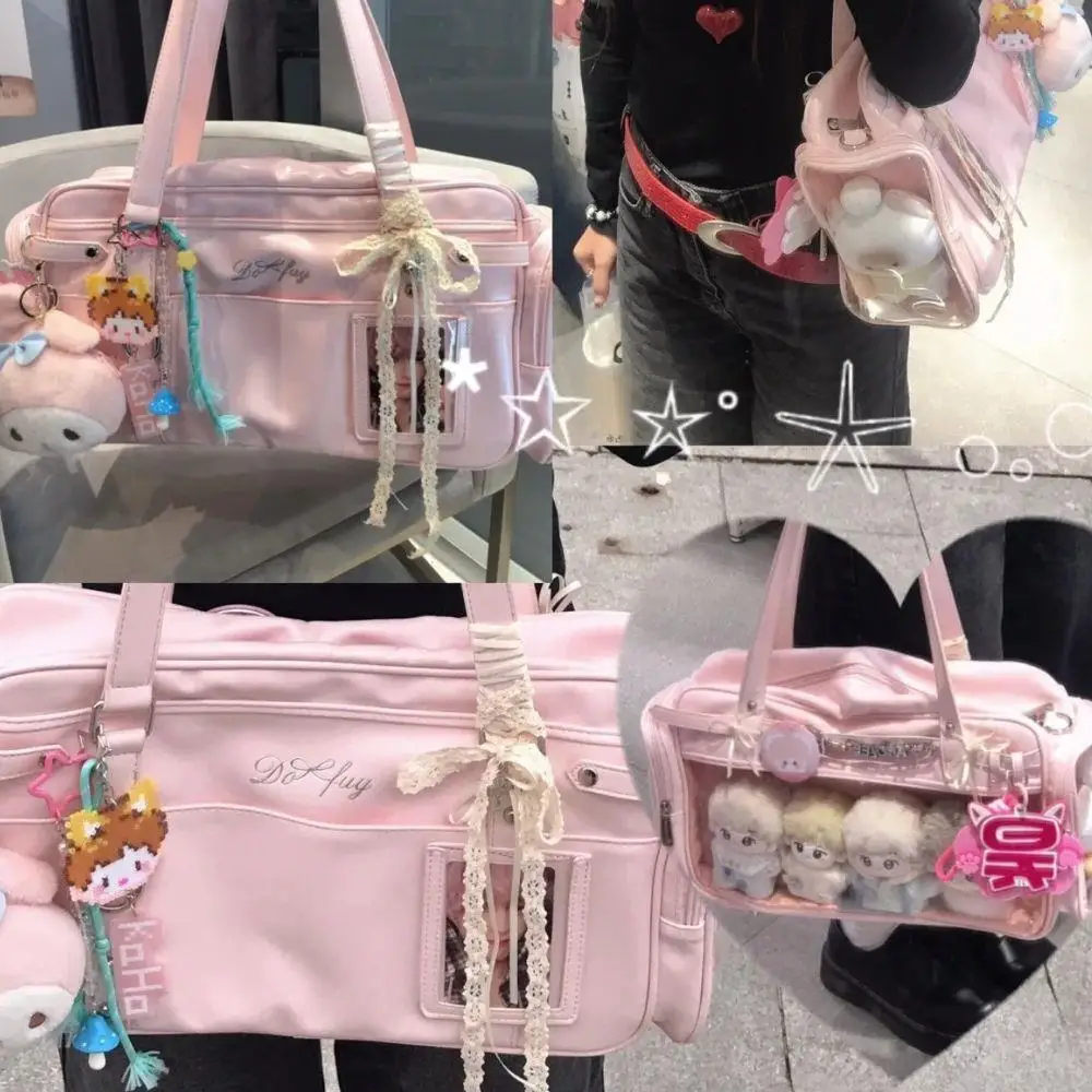 

Униформа Большая сумка на плечо Модная элегантная милая сумка Лолиты JK Ita Прозрачная литературная кавайная изысканная женская сумка