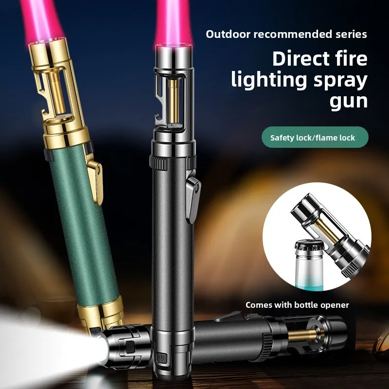 New multifunctional flashlight spray gun, portable cigar specific outdoor ignition spray gun, cigar accessories, men's gift
