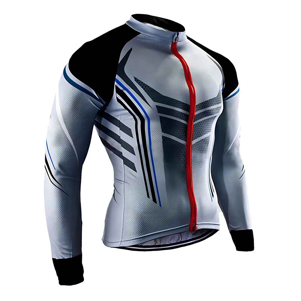 Spring and autumn men\'s outdoor long sleeve suit gel cushion quick drying trousers mountain bike racing sports suit