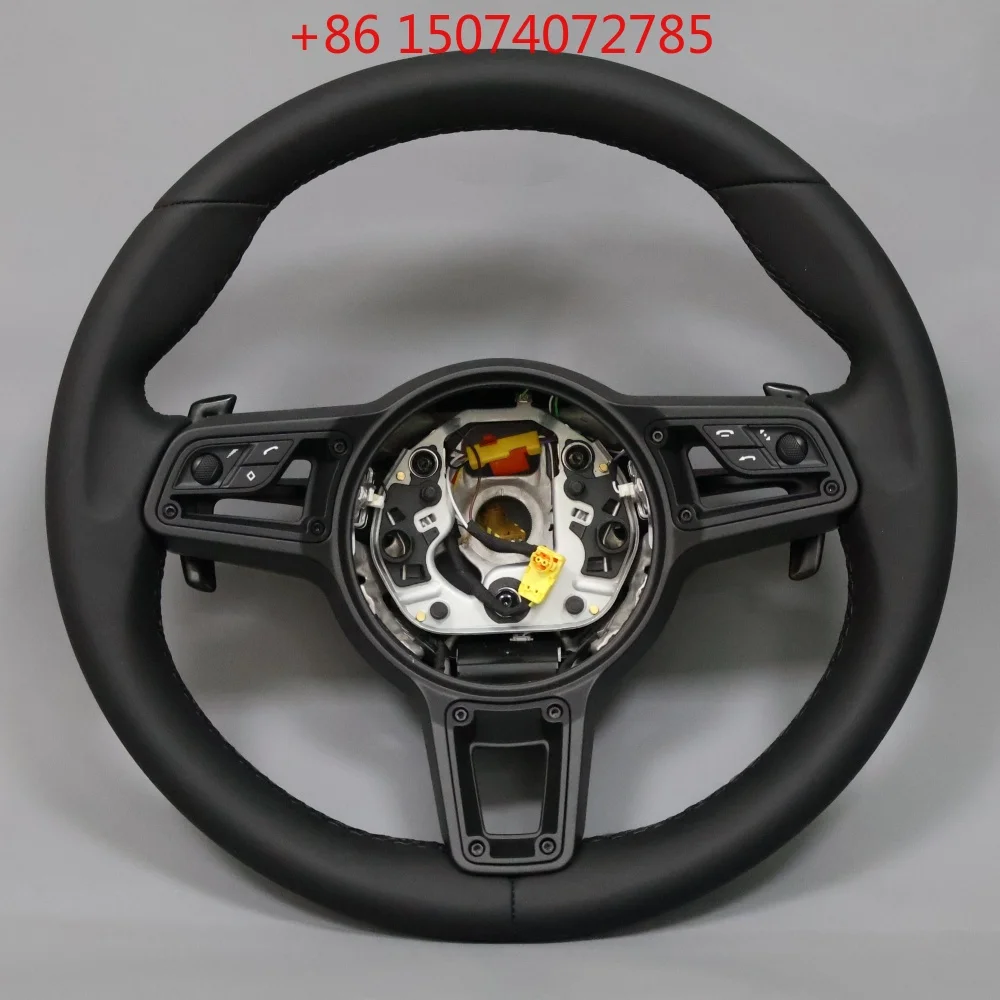 Rivet Decor Factory Leather Steering Wheel For Macan Panamera GT3 993 997 971 957 958.1 958.2 Sport Interior Mod