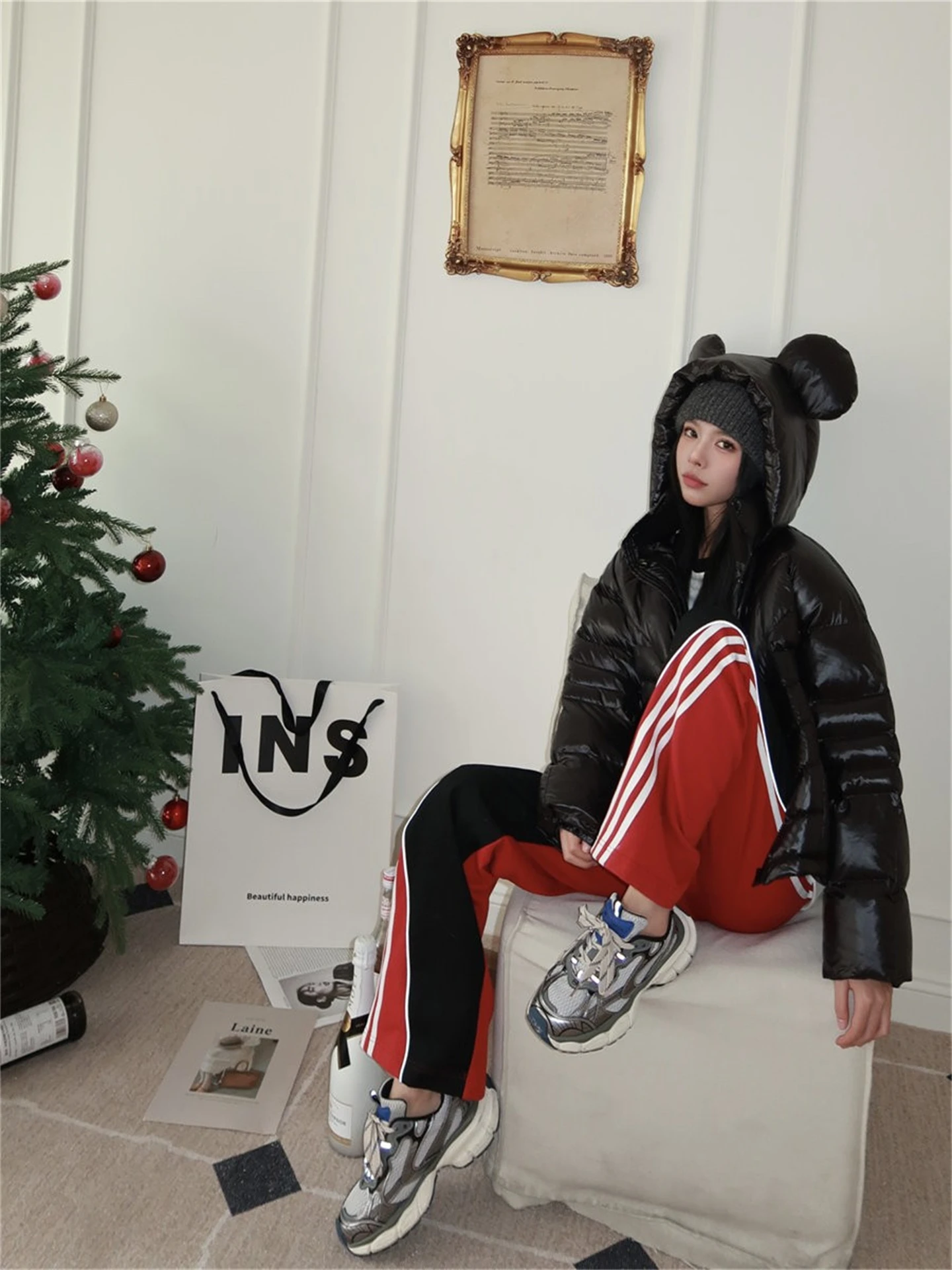 

Aviva on Earth Women's Thiened Bla Hooded down Jaet Du Feather Warm Outerwear ort Sle Commute Faion Casual Wear