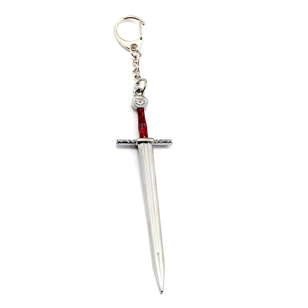 Wolf Head Game Keychain for Men, Geralt Steel Sword, Yennefer Cirilla Pingente, Ornamento para casa, Equipamento 1:6, Brinquedos artesanais