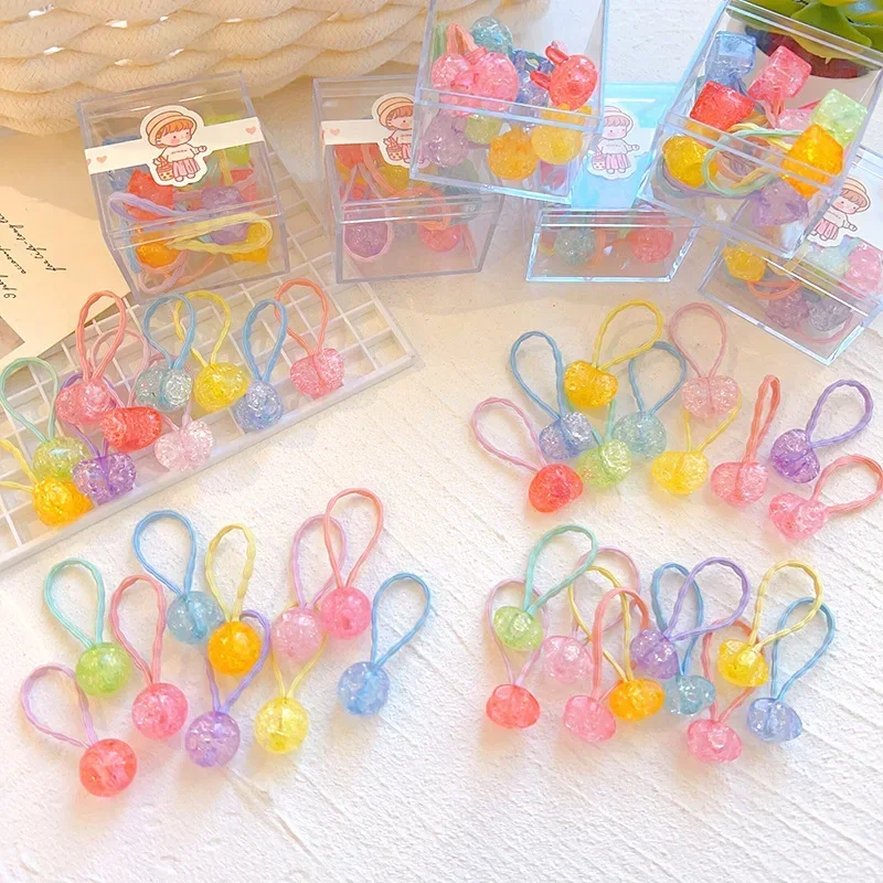 

10pcs/box Cute Kids Girl Hairband Lovely Cartoon Candy Color Hair Roped for Children Girl Kawaii Kid Headwear Hair Accessories