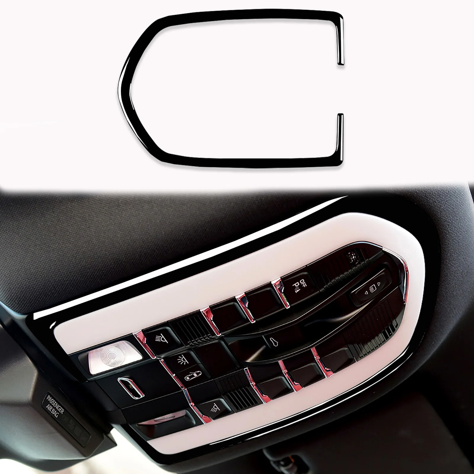 for Porsche MACAN 2014-2021 Roof Light Panel Decoration Trim Sticker Cover Decal Car Accessories Abs