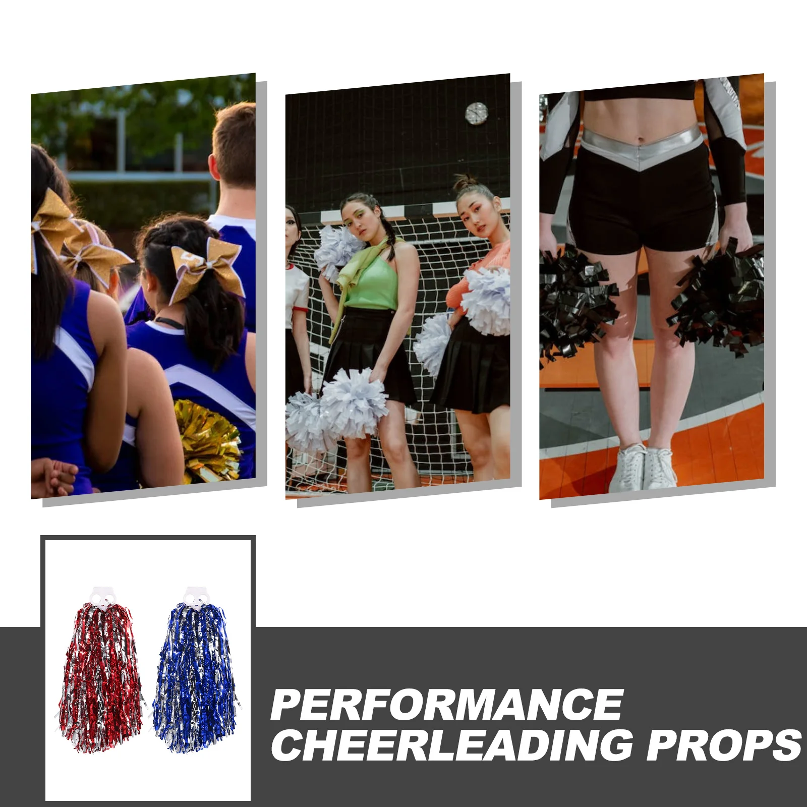 4 قطعة يهتف بوم بومس مشرق لامع مادة البولي ايثيلين دائم قابلة لإعادة الاستخدام التشجيع الدعائم أداء الرقص حفلة بوم بومس #6