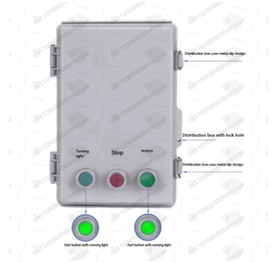 Three phase motor forward and reverse control box with remote control limit 380V fan distribution box