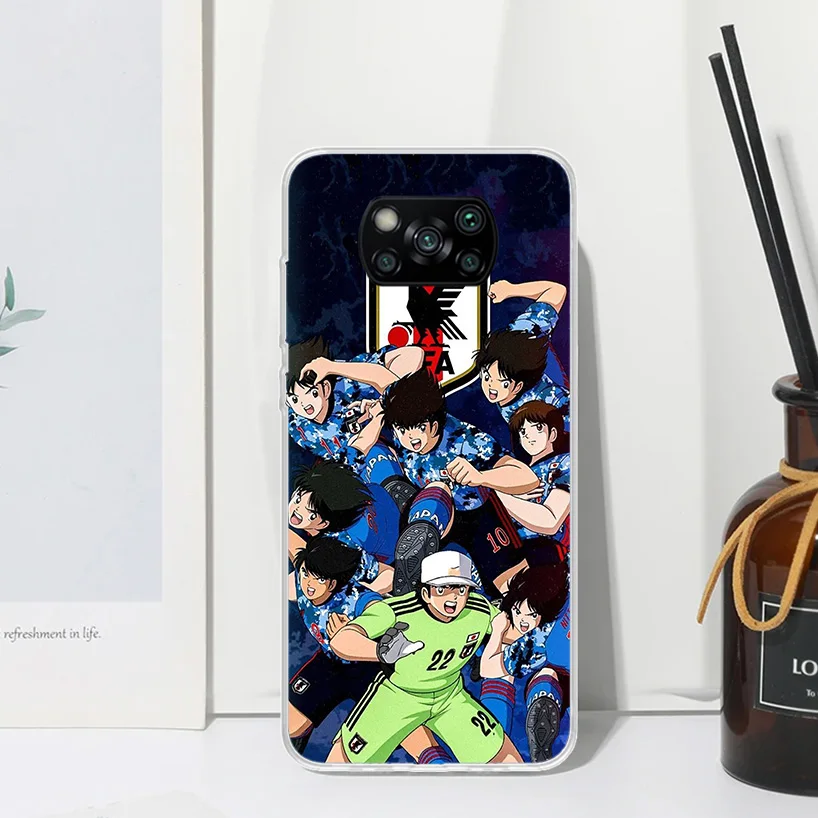 Captain Tsubasa Anime Phone Case For Xiaomi Poco X6 X5 X4 X3 Nfc F6 F5 Pro F4 Gt F3 F2 F1 M5S M4 M3 Art Fundas Back Cover