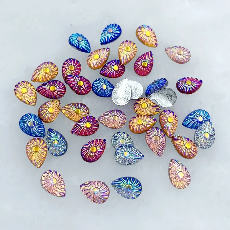 160pcs 6*9mm Mix Color Drop Rhinestones Flat Back Gems Stones Non Sewing Beads for DIY Clothing Accessories