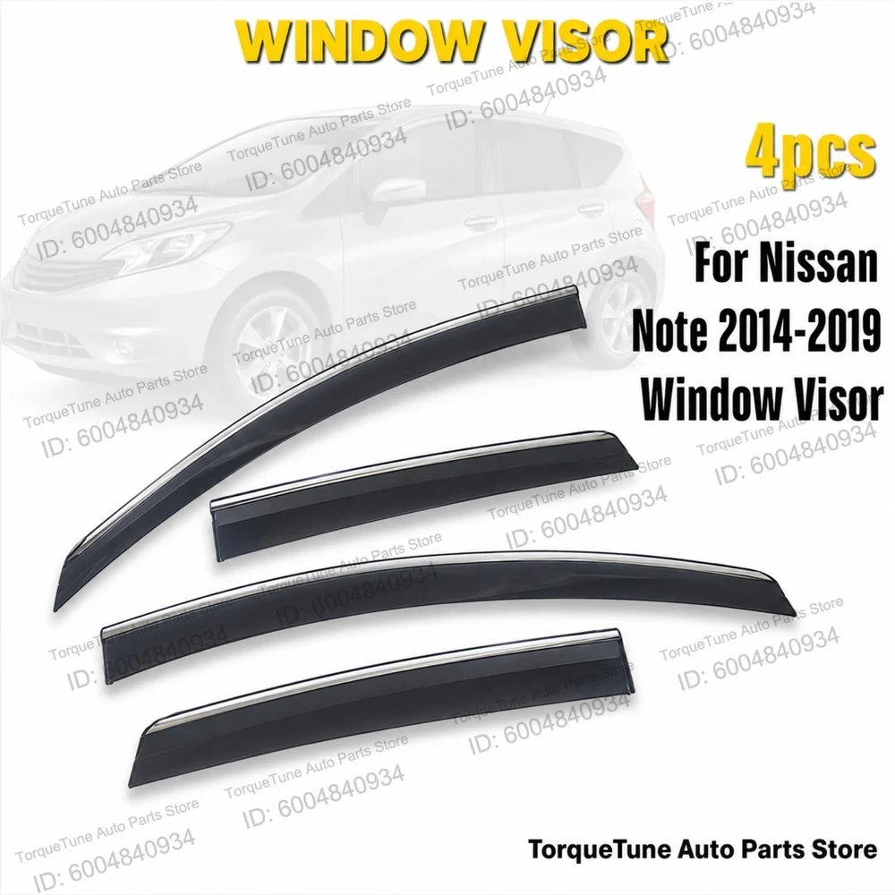 Premium Set Direct Fit Easy Installation Durable Window Visor Wind Deflector For Nissan Note 2014-2019 Protection Comfort