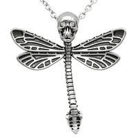 Europe and The United States Retro Fashion Dragonfly Skull Necklace Trend Personality Punk Hip-hop Party Men's Pendant Jewelry