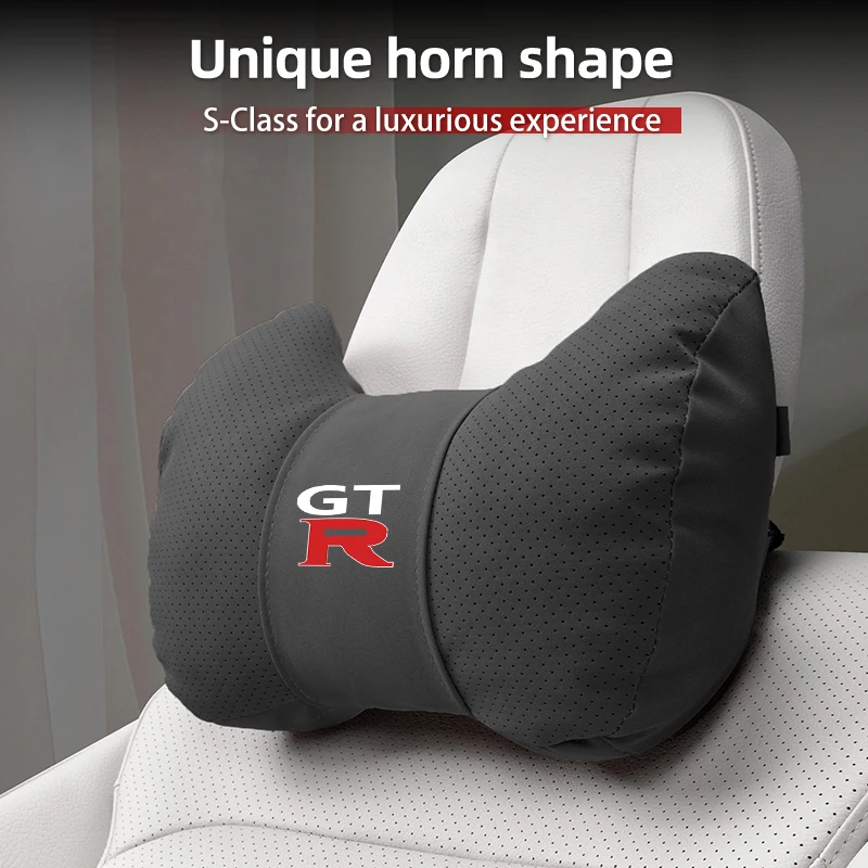 

Car Neck Pillows Leather Pack Headrest Auto Seat Lumbar Support Interior For Nissan GTR Juke Qashqai Patrol Leaf X-Trail Micra