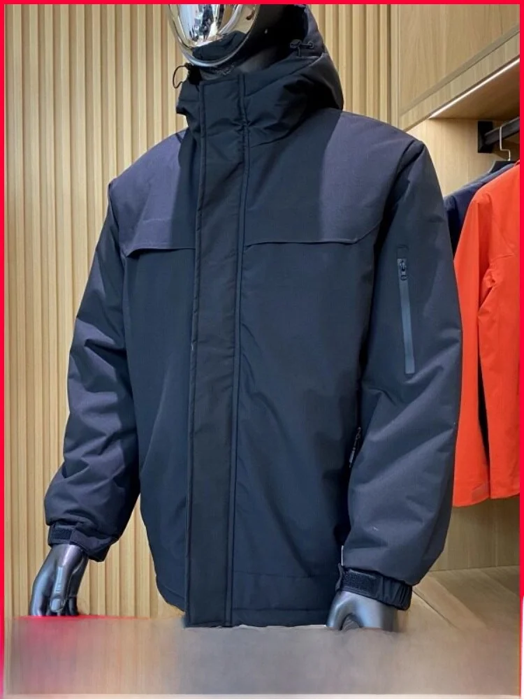 

Мужская утепленная хлопковая куртка для активного отдыха с капюшоном, на молнии, из полиэстера, с длинными рукавами, приталенного кроя, молодежная модная модель