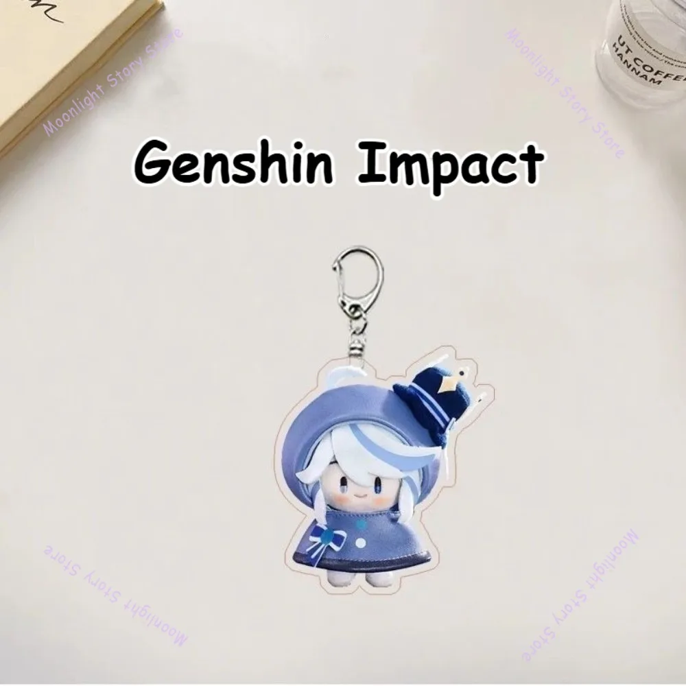 جينشين تأثير المحيطة الجنود شياو وان يي فو نينا سلسلة مفاتيح مصنوعة من الأكريليك حقيبة ظهر الطالب الكرتون اكسسوارات الديكور قلادة