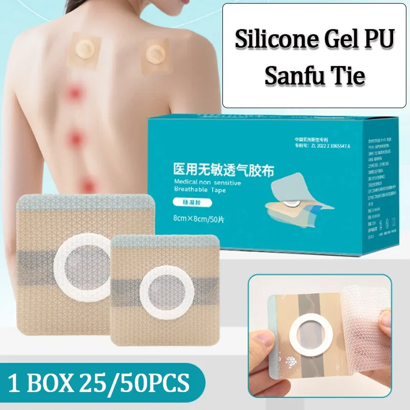 Silicone Gel PU Film Blank Patch Waterproof Dog Days Sanfu Plaster with Anti-Leak Ring
