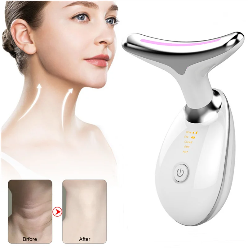 

EMS Neck Anti-Aging Face Lifting Beauty Device LED Photon Therapy Skin Care USB Tighten Massager Anti Wrinkle Skin Care Tool