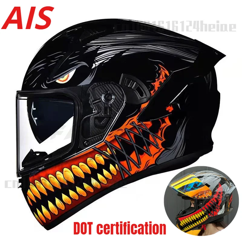 Casco moto AIS casco di sicurezza per motociclista da donna da uomo casco da corsa personalizzato per quattro stagioni casco moto