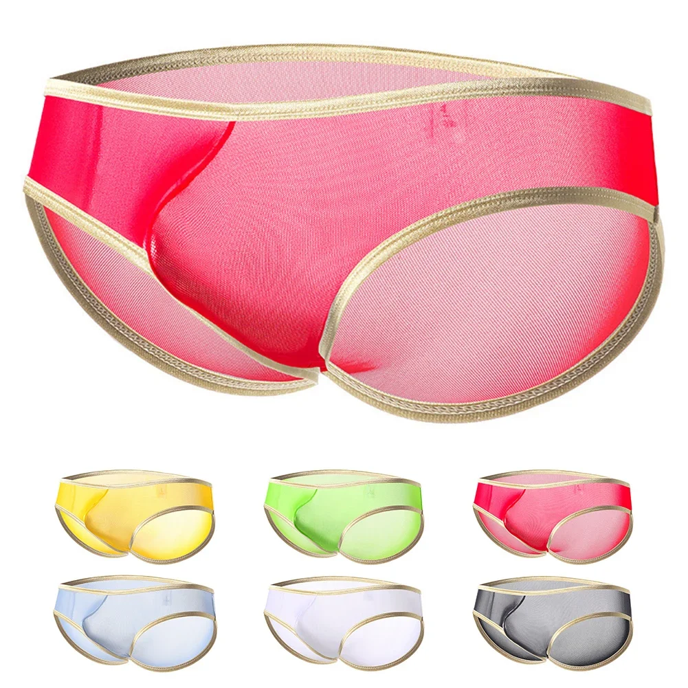 

Mens Underwear Briefs Sexy Low Waist Color Sexy Tоy Mens Mesh Quick Drying Solid Color Men's Panties Breathable Underpants Men