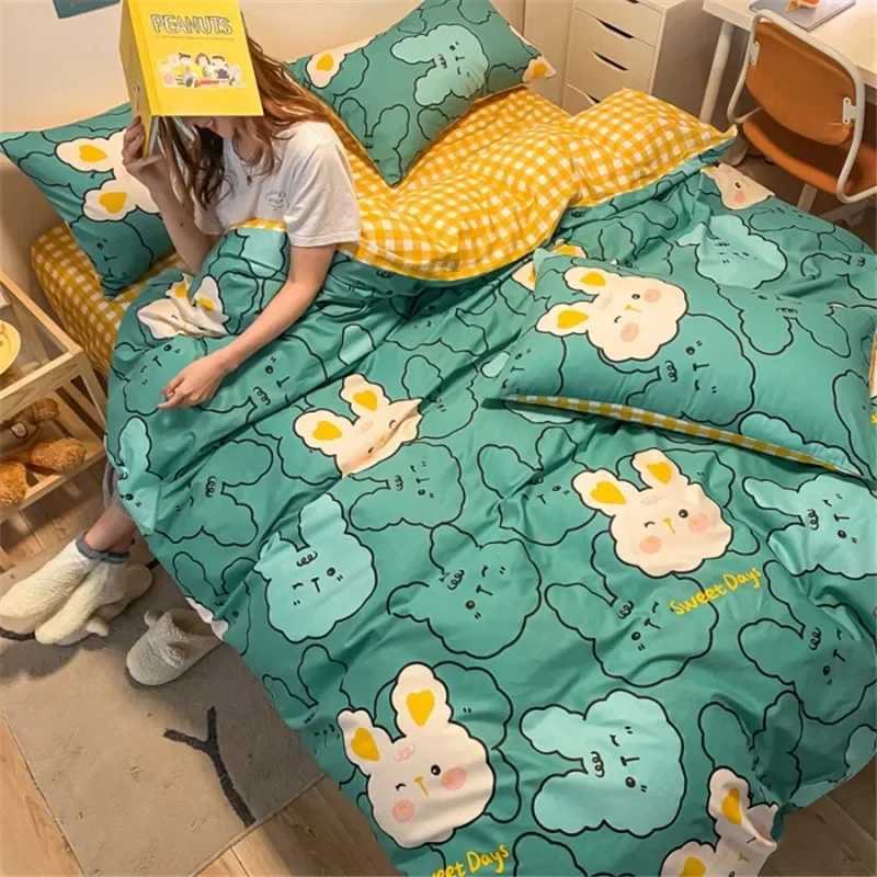 3D Cartoon Printed Duvet Cover Set 100% Cotton Bedding Set for Girls Children Comforter Covers Bedroom Decorations