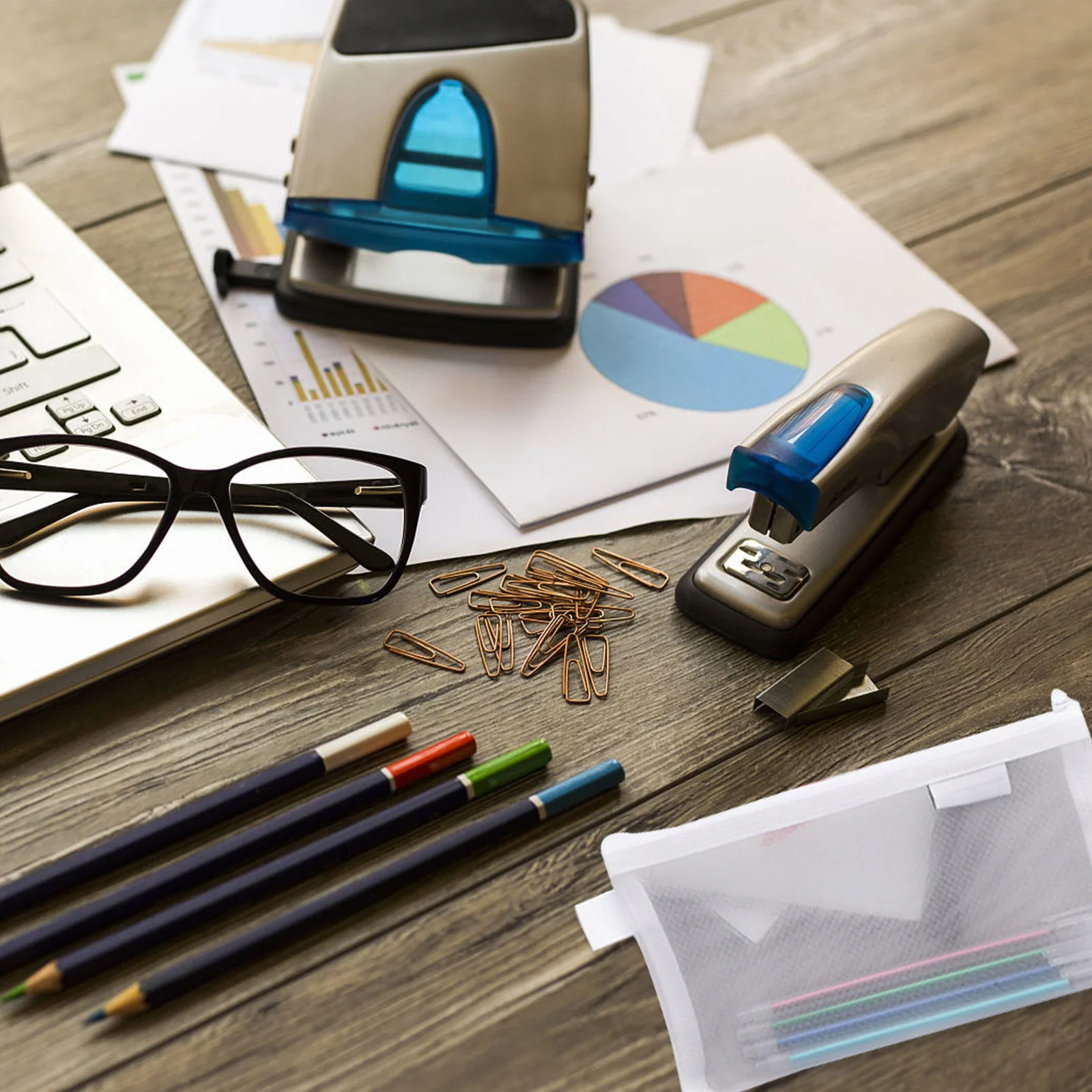 3Pcs Mesh Pen Bags Zippered Stationery Organizers Large Capacity Pencil Cases for Students Teachers Office Storage Portable