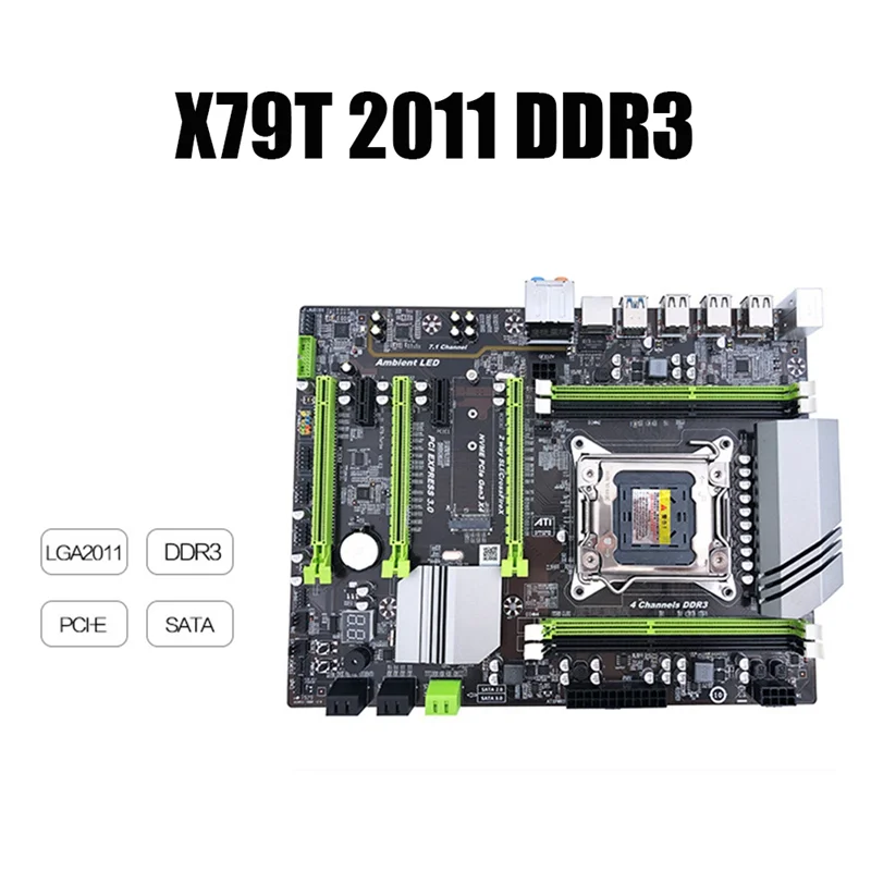 X79T LGA 2011 CPU Mainboard USB3.0 4 DDR3 Motherboard Desktop PC Computer Motherboard