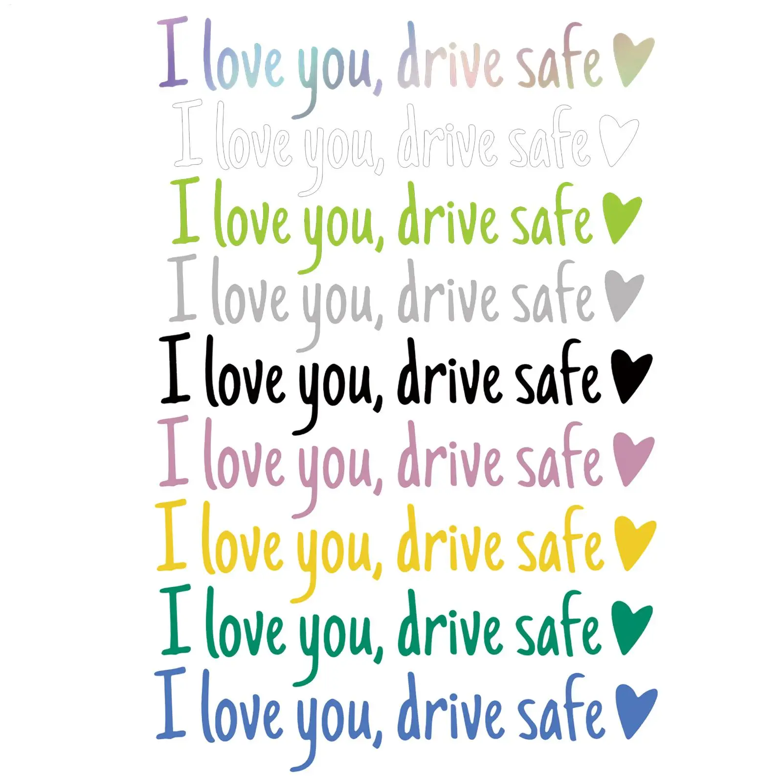 The Text Car Stickers I Love You Drive Safe Interior Decoration Rear View Mirror Fashion Stickers Creative Sport PVC Vinyl Decal