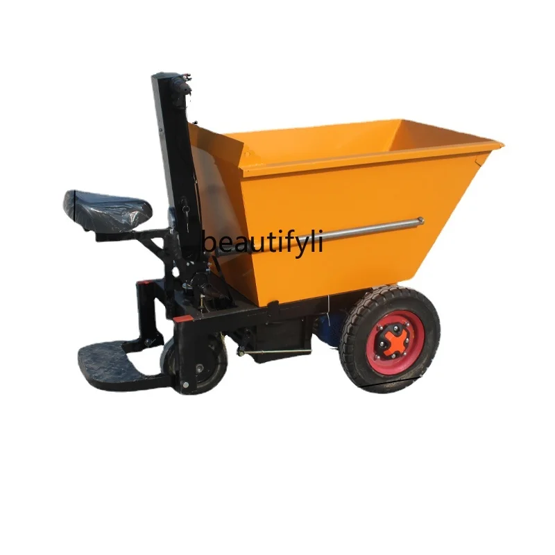 Electric Trolley Gray Bucket   Construction Site Tilting Truck Platform Trolley Truck Labor