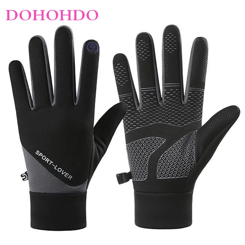 

Winter Riding Black Gloves Men Outdoor Sports Skiing Mountaineering Waterproof Windproof Gloves Cycling Warm Motorcycle Gloves