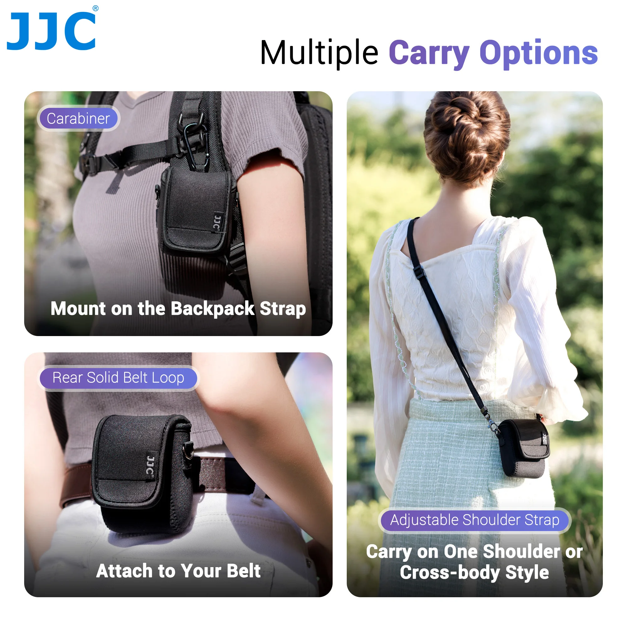 JJC Carry Case for Canon PowerShot V10 Camera Canon V10 Case Pouch Crossbody Bag W Strap Carabiner Shockproof Camera Travel Case