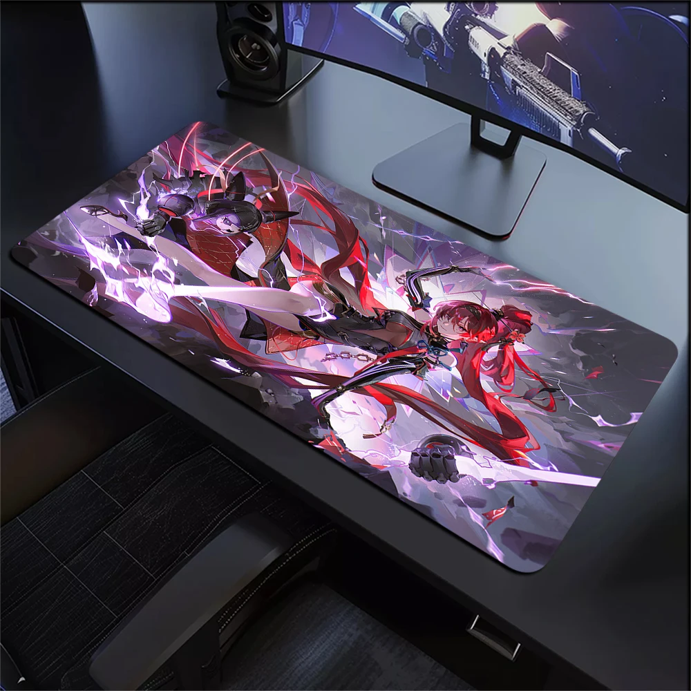

Wuthering Waves Mouse Pad Large Computer Office Game Table Mats Yinlin Rubber Non-Slip Mousepad 90x40cm Locking Edge Mouse Mat