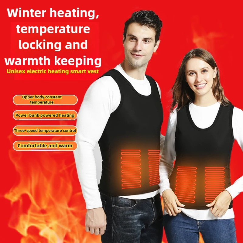 

Зимний интеллектуальный пятизонный нагревательный теплый внутренний жилет для мужчин и женщин, антихолодный жилет с электрическим подогревом