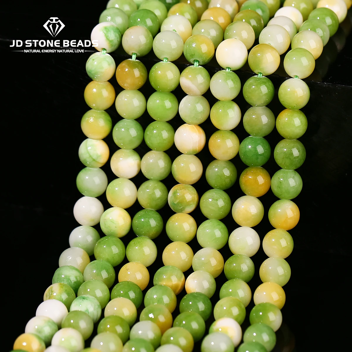 

Natural Stone Persian Jade Bead Green Yellow Color Roudn Loose Spacer Beads for Jewelry Making DIY Necklace Bracelet Accessories