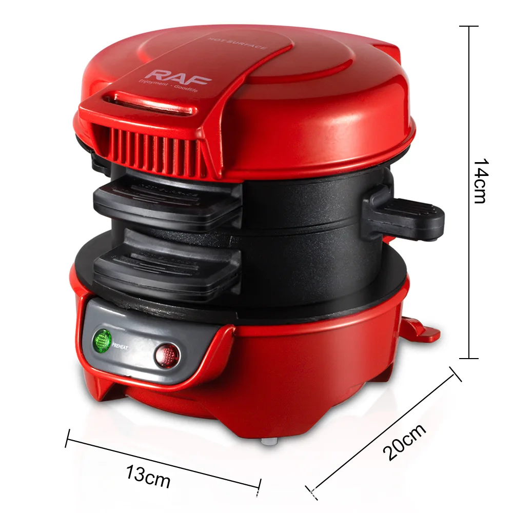 Household Burger Sandwich Maker 600W Multifunctional Breakfast Waffle Machine Toaster Bread Baking Machine with Egg Cooker Pan