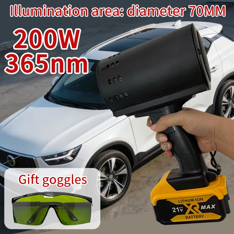F707060A 200W Automotive Paint Filler Putty Body Repair Filler Paint Inspection UV Light Flashlight, car injury inspection light