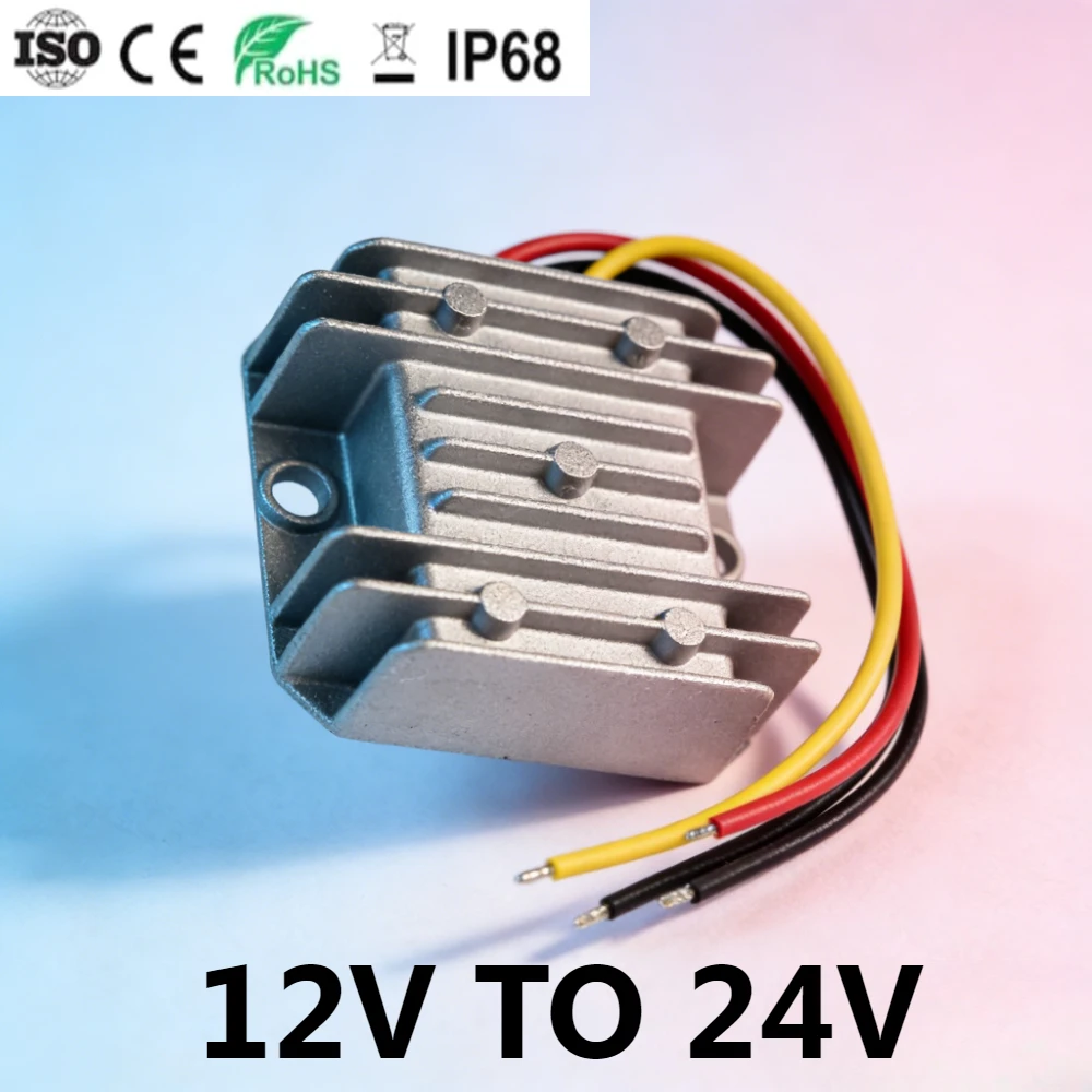 boost convert power module 12V boost to 24V 3A 72W regulator Waterproof power adapter-suitable for Car Club truck boats