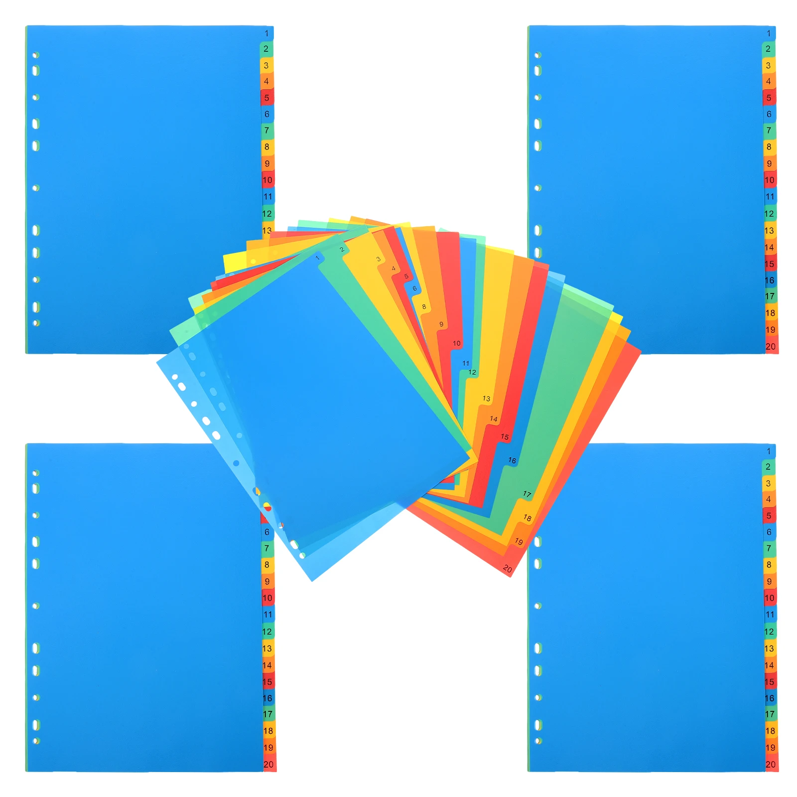 

5 Pcs A4 Binder Information Folder Divider Dividers with Tabs Partition Pp Binders
