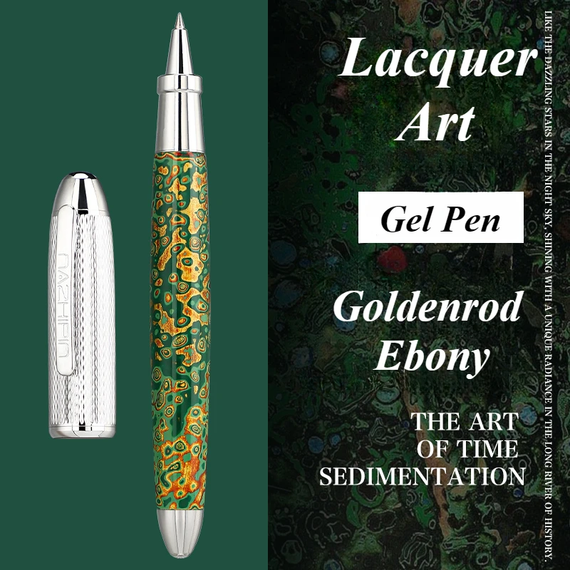 Lacquer Art Ballpoint Pen Business Writing Smooth Luxury Rollerball Pen 0.5mm Black Refill Office Supplies Stationery Gift Set