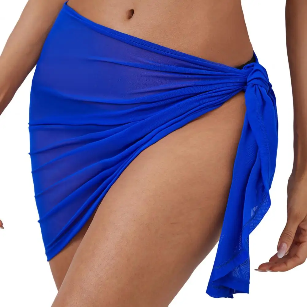 

Short Cover-up Skirt Women's Mesh Yarn Chiffon Skirt Set for Beach Bikini Wrap Sheer Sunscreen Swimsuit