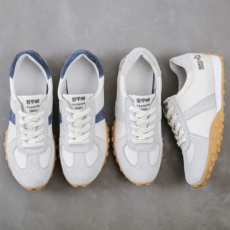 

Women Soft Leather Shoes Comfortable Breathable Casual Sneaker 2025 Korean New Lace Up Non-slip Flat Shoes Running Shoes