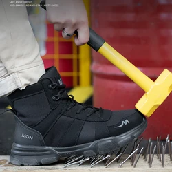 48 Plus Size Platform Non Slip Work Safety Boots Men Steel Toe Cap Anti-smash Sneakers Shoes Anti Puncture Security Boots