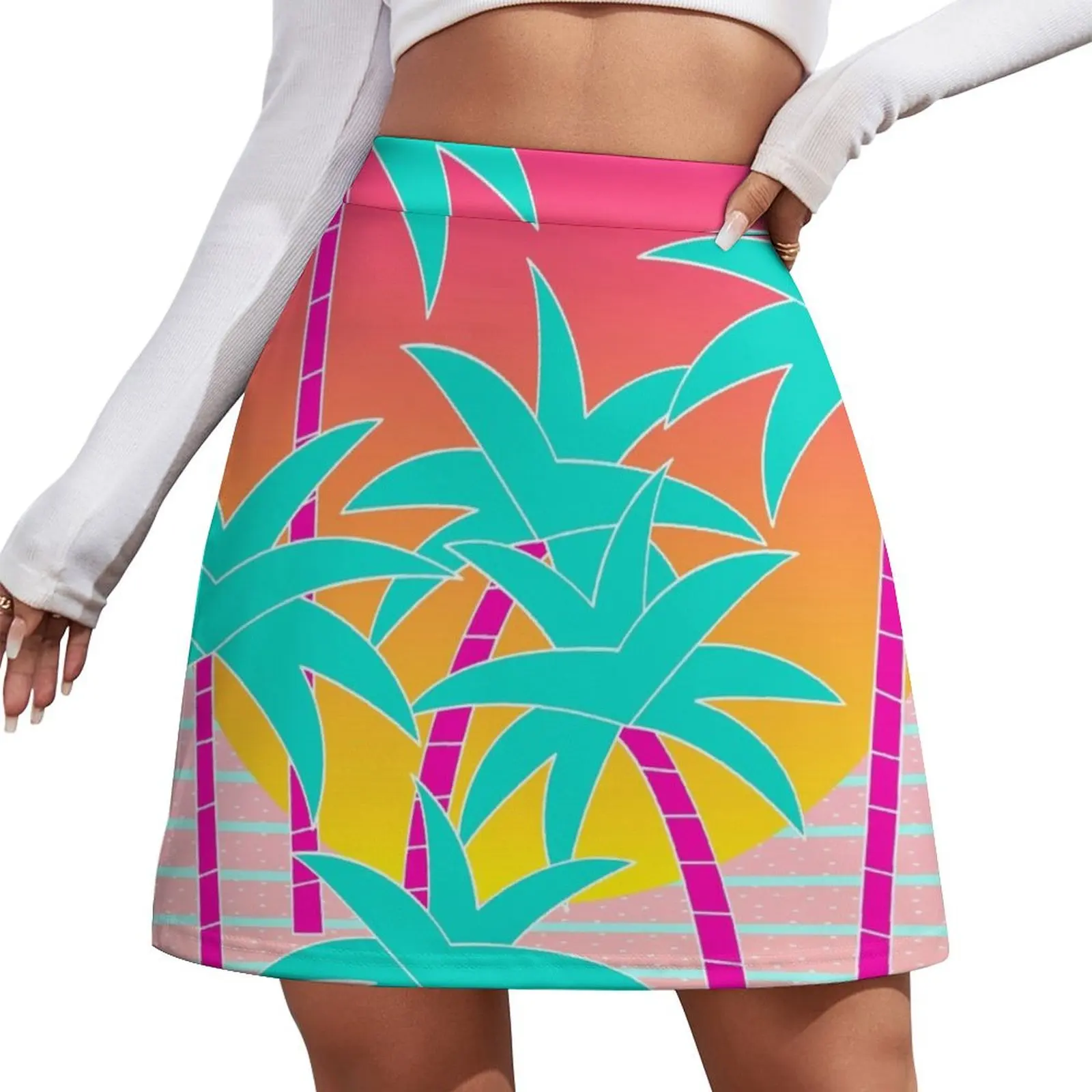 Hello Miami Sunset Mini Skirt luxury women's skirt korean skirt korean style clothes women 2026 korean style