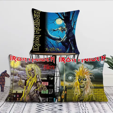 comfortable Soft Pillow Case For Sofa Living Room Home Office Decor Protective M--M-M-Maiden I-IIIIron Covers  S