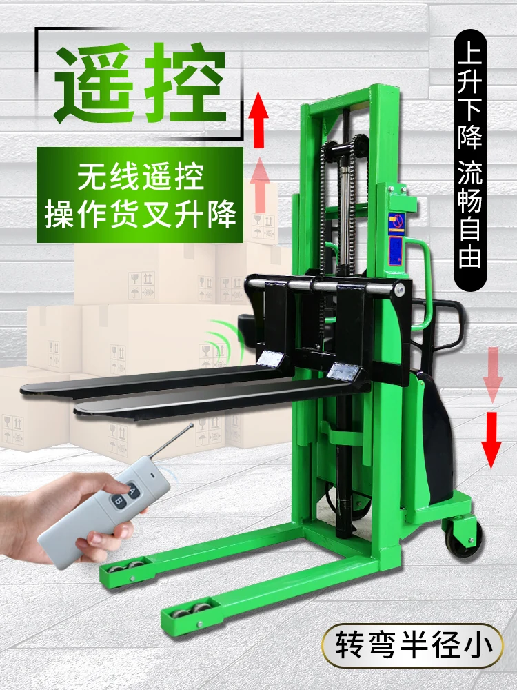 

FOR 1 ton semi-electric forklift electric stacker 2 tons hydraulic loading and unloading truck lifting stacking hand push