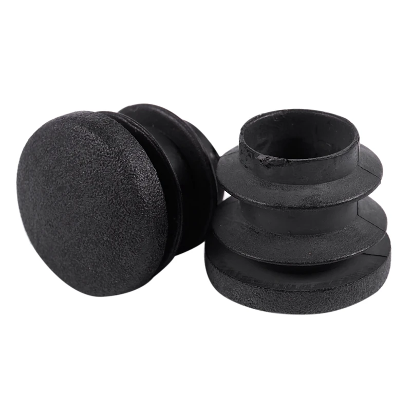 Tapón de plástico negro de 60 piezas, tapón de inserción de tubo redondo, 16Mm