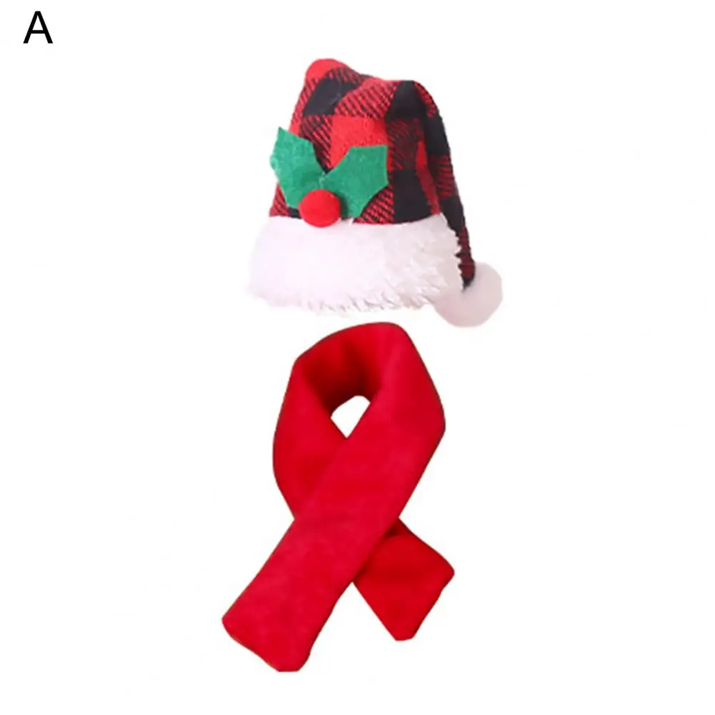 2Pcs/Set Unique Bottle Hat Ornament  Festival Washable Wine Bottle Scarf Hat  New Year Christmas Red Wine Bottle Scarf Hat