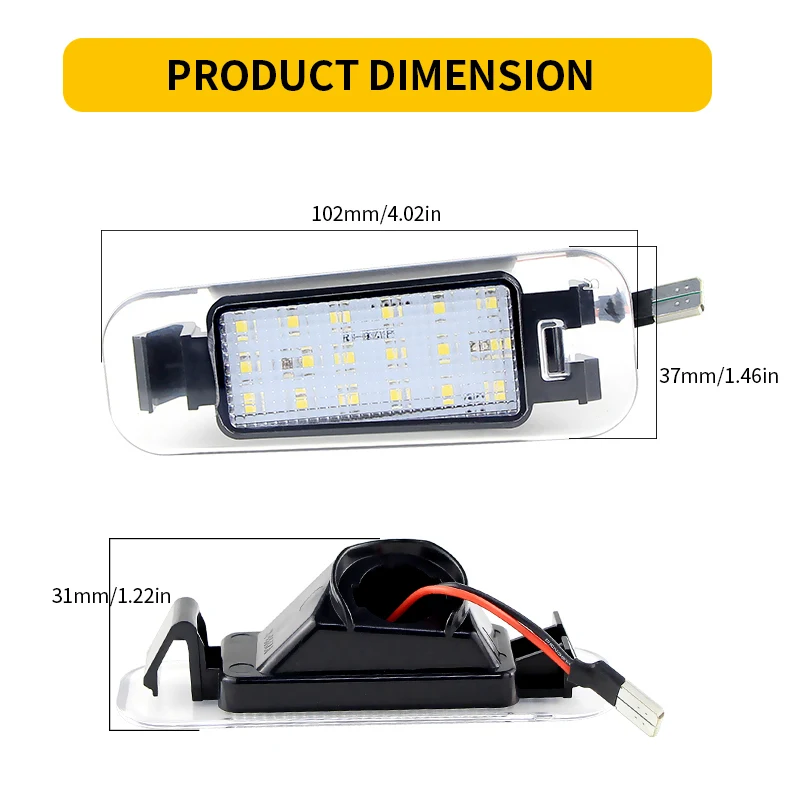 2pcs CANbus White LED License Plate Light Lamp For Kia Rio 2005-2011 Rio 5 2006-2011 07 08 09 Number Plate Light OEM#:925011G000