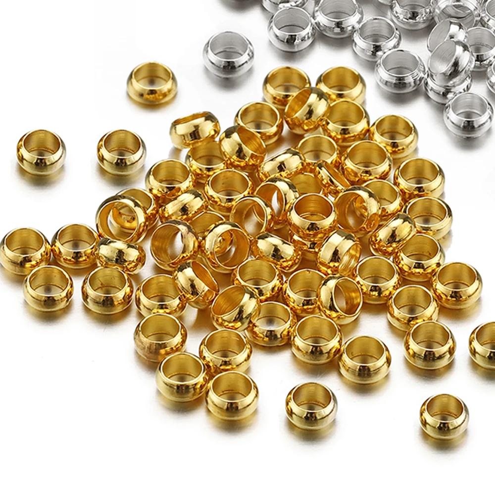 500pcs Fastener Crimp Beads End Beads Metal Ball Stopper Spacer Bead Crimp Beads for Jewelry Making Findings DIY Wholesale