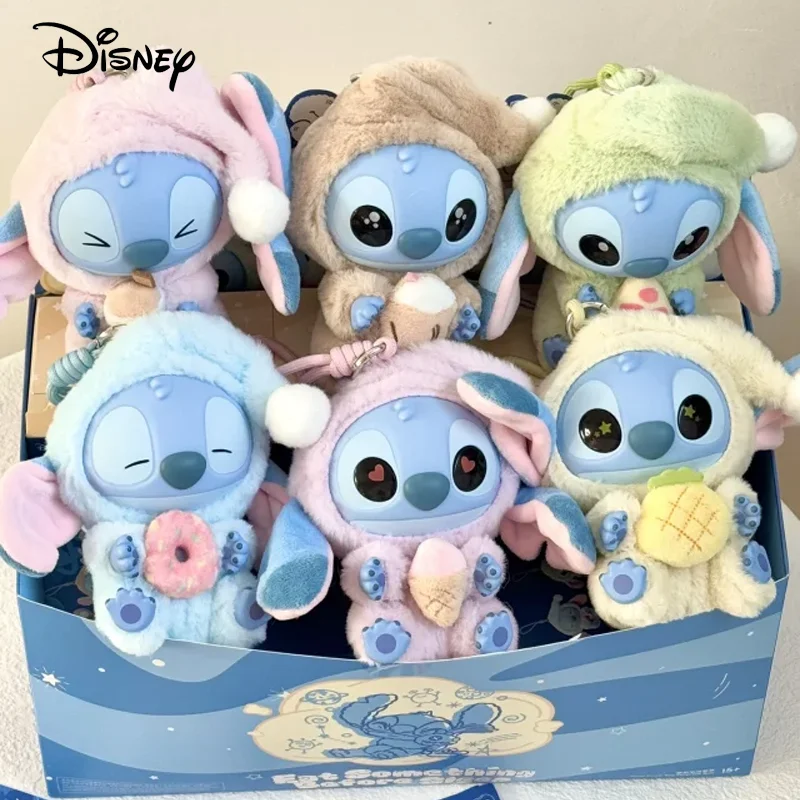 Caja ciega Original de Disney MINISO, figura de felpa de vinilo de punto, serie "Come algo antes de dormir", muñeca Adorable, juguete de regalo de Navidad