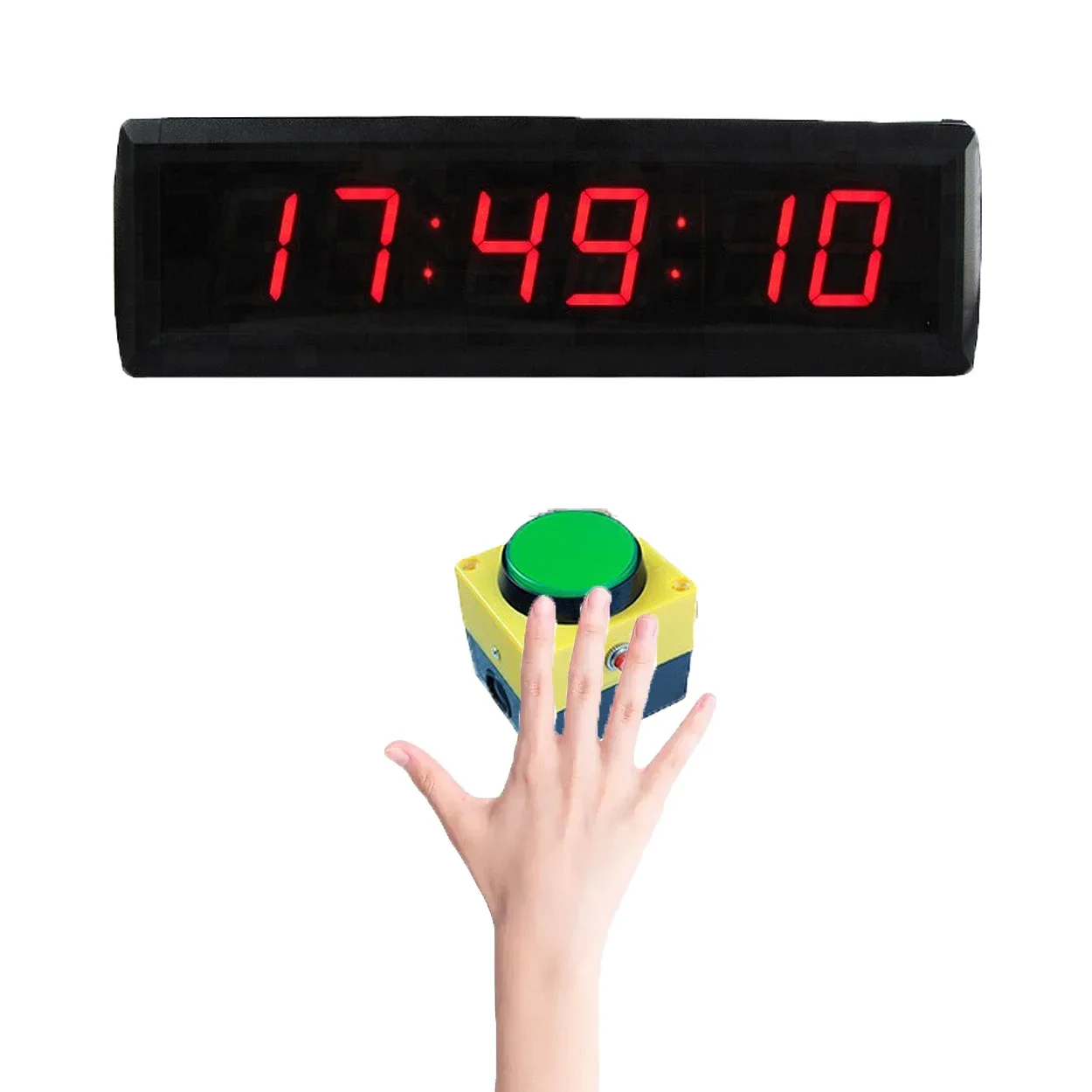 Digital Chronograph Button Clock with LED Display,Timer 220 with Push Button for Precision, 1.8 in